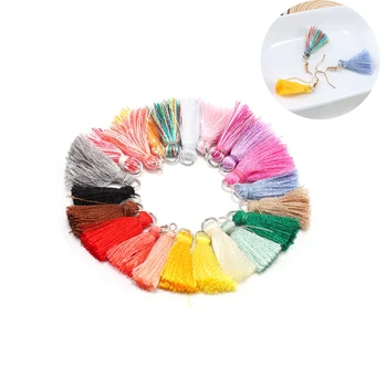 10-20 adet Renk pamuk ipliği Mini Püskül Saçak Kolye DIY El Sanatları Malzeme Takı yapma malzemeleri Bilezik Kolye Bulma