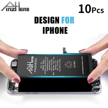 10 Adet / grup PINZHENG apple için batarya iPhone 6 6s 7 8 Artı Yedek Bateria iphone 5 5s İçin 5c SE Cep Telefonu Pilleri