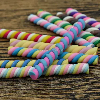 10 adet / grup Polimer Kil renkli Marshmallow şeker gökkuşağı şeker 50mm Yapay Krem Dıy Aksesuarları Kil Dekorasyon
