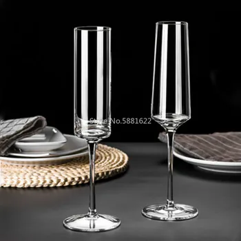 100-200ml Kadeh şampanya bardağı Kurşunsuz Kristal cam şarap bardağı Tatlı şarap bardağı köpüklü şarap bardağı Bar Aile İçecek Bardağı