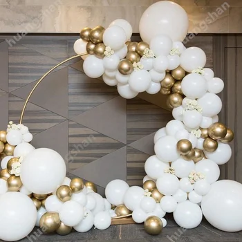 100 adet / takım DIY balon garland kiti metal altın balon beyaz lateks balon garland düğün nişan doğum günü partisi dekorasyon