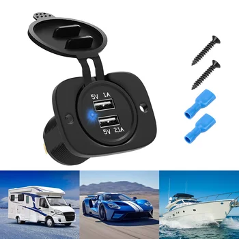 12-24V 3.1 A çift USB soket şarj cihazı Su Geçirmez Evrensel Soket Fiş Araba Motosiklet Kamyon Deniz Adaptörü Çıkış Gücü