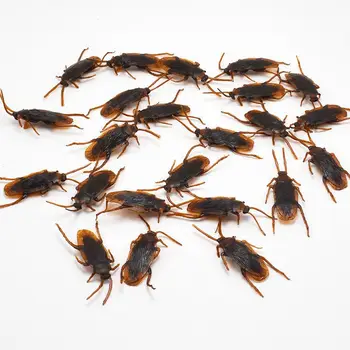 12 Adet Cadılar Bayramı Simüle Plastik Hamamböceği Aldatıcı Sahne Oyuncak Hile Dekor