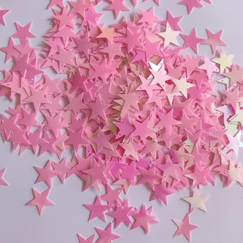 15g Yanardöner Büyük Sparkle Delik Yıldız Glitter Pembe Konfeti Yıldız 20MM Sequins Dıy El Yapımı Dikiş Aksesuarı Parti Dekor