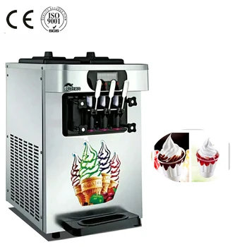 1700W Ticari Yumuşak Dondurma Makinesi 3 Tatlar Aperatif Dükkanı Cafe 2 + 1 Tatlar