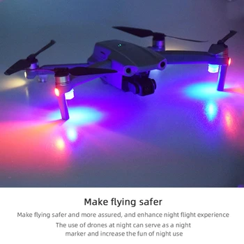 2 adet evrensel Drone flaş Strobe lambası gece uçuş ışık Mavic hava 2/Mini 2 Spark zoom Drone aksesuarları