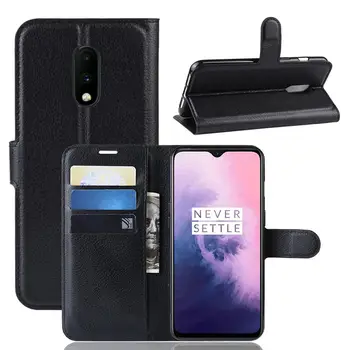 2022 Manyetik Flip Case Oneplus 7 Pro deri cüzdan Kabuk Bir Artı 7 Pro telefon kılıfı 1 + 7Pro Kapak kart tutucu Vintage Coque