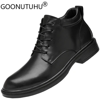 2022 erkek Kış Ayakkabı Elbise Hakiki Deri Klasik Siyah Ayakkabı Adam Eklemek Peluş Sıcak Kar Ofis Resmi Ayakkabı Erkekler için Boyutu 35-50