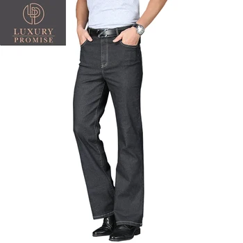 2023 Yüksek Bel Erkek Alevlendi Siyah Çizme kesim Erkek Bacak Gevşek Klasik Denim Flare Vintage Kot Erkek düz pantolon