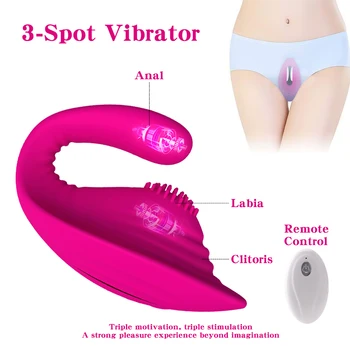 3 Nokta Vibratör Kadınlar İçin Seks Oyuncak Anal Klitoris Enayi Vibratörler Uzaktan Kumanda Kadın Titreşim Klitoris Stimülatörü Oyuncaklar Kız için