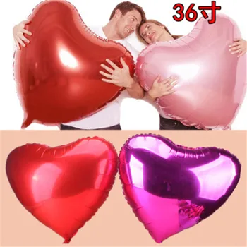 36 inç 75 cm Düğün Dekorasyon Büyük Kalp Folyo Balonlar sevgililer günü Doğum Günü Partisi Yıldönümü Dekorasyon Malzemeleri