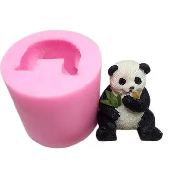 3D Panda Mefruşat ürünleri Kalıp Fondan Kek Dekorasyon Aracı Kek Çikolata Kalıp DIY El Yapımı Küllük Mumluk Kil El Sanatları