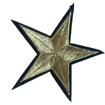 4 Adet/grup Altın Yıldız İşlemeli Yamalar Giysi Çantaları için Demir on Patch Rozeti DIY Nakış Aplikler Dekoratif Yamalar altın yıldız