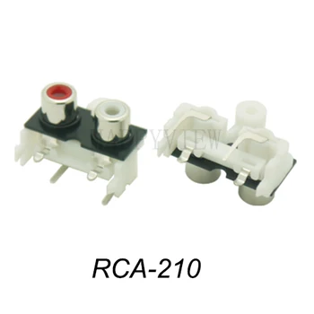 4 adet/grup RCA jack konnektörü dişi soket ses / video jakı 2 delik (kırmızı+beyaz) RCA-210
