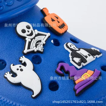 5 ADET Cadılar Bayramı Ayakkabı Takılar Croc Kot Komik Kafatası Kabak Kalemler Ayakkabı Dekorasyon Sneakers Bahçe Sandalet Aksesuar Çocuklar Hediyeler