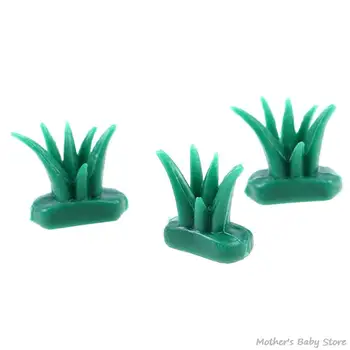 5 adet / takım 1: 12 Evcilik Minyatür Mini Küçük Çim Modeli Oyuncak Simülasyon Yeşil Bitki Çim Oyuncak Bebek Bahçe Dekorasyon Aksesuarları
