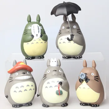 5 adet / takım Anime Hayao Miyazaki Animasyon Film Figürü Ev Dekorasyon Süs Aksiyon Figürü KOMŞUM Kawaii Totoro Model Oyuncaklar