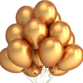 500 adet / grup 10 inç Altın Lateks Balon Kalınlaşma İnci Kutlama Partisi Düğün Mutlu Doğum Günü Dekorasyon Helyum Hava Topları