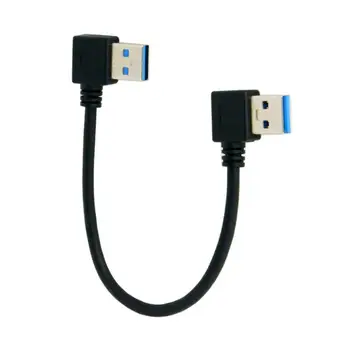 50cm 20cm USB 3.0 kablo USB 3.0 A Erkek 90 Derece Sol açı USB 3.0 A erkek Dik açı Uzatma Kablosu