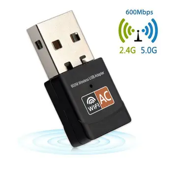 5G Çift Bant 600 M Mini Kablosuz Wİ Fİ LAN USB WiFi 802.11 ac/b/g/n Adaptörü PC Dizüstü Bilgisayarlar İçin