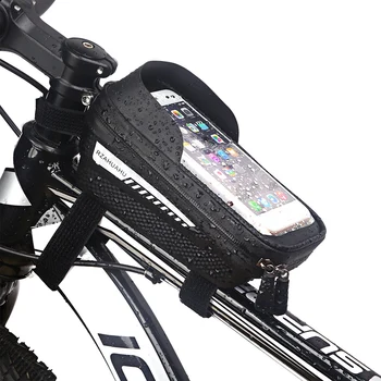 6.5 İnç Sert Kabuk Bisiklet Çantası Dağ Bisikleti Cep Telefonu Dokunmatik Ekran Üst Tüp Ön Kiriş Eyer Çantası sürüş donanımları XA75TQ