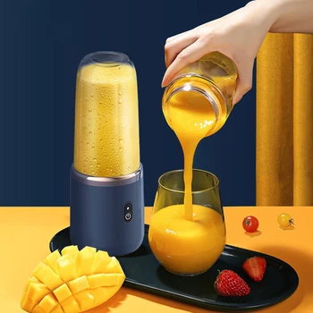 6 Bıçakları meyve sıkacağı bardağı Gıda dereceli USB Şarj Meyve Sıkacağı Taşınabilir Otomatik meyve sıkacağı bardağı yiyecek mikseri Buz Kırıcı Mutfak Malzemeleri