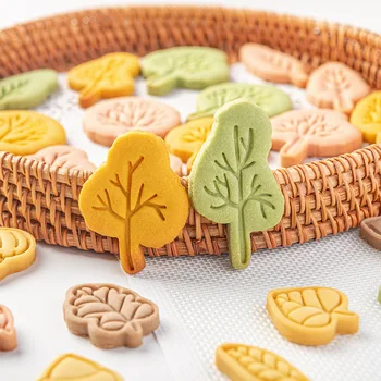 6 Stilleri 3D Yapraklar Kek Çerez Kesiciler Kalıpları kurabiye damgası Pasta Ekmek Araçları Bisküvi Kalıp Pişirme Fondan Kesici Kek Araçları