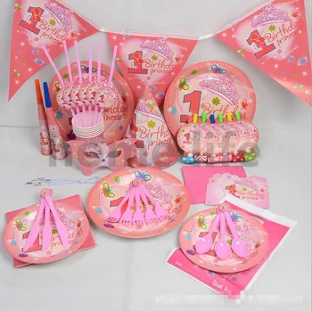 90 adet Aşk dazzle kız Çocuklar Doğum Günü Dekorasyon Seti Prenses Tema Parti Malzemeleri Bebek Doğum Günü Partisi paketi