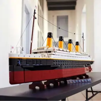 9090 ADET 10294 Film Titanic Büyük Cruise Tekne Gemi Vapur Modeli Yapı Taşları Tuğla 3D DIY MOC Oyuncaklar Çocuk Hediyeler İçin