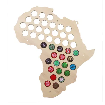 Afrika Bira Kap Harita Ahşap al yapımı bira Kap Tuzak Ekran Sanat Afrika Bira Kap Tutucu Kapaklar Koleksiyoncular Hediye Ev Dekor Aksesuarları