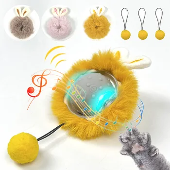 Akıllı Algılama Kedi Oyuncak Elektrikli Haddeleme LED Pet Kedi Topu Oyuncaklar İnteraktif Otomatik Şarj Edilebilir Ses Aktivite için Kapalı
