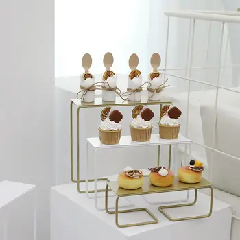 Altın Basit Kek Standı Düğün Merdiven Tatlı Rafları vitrin rafı Ev Ürünleri Mutfak sergileme rafı
