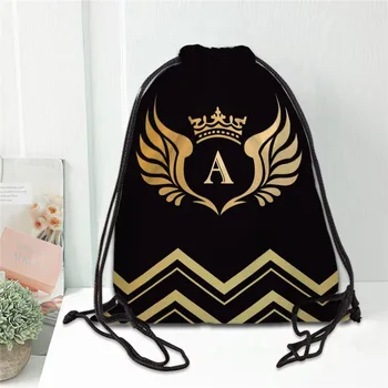 Altın Harf İpli Çanta Taşınabilir Hafif Sırt Çantası Seyahat Spor Açık Yürüyüş saklama çantası İpek Kumaş Çanta 20201102