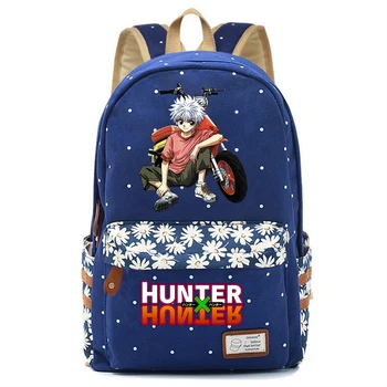 Anime Hunter Hunter Sırt Çantası Tuval Schoolbag Casual Packsack Yüksek Kalite Genç Sırt Çantası Unisex Öğrenci Seyahat Laptop Çantası