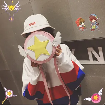 Anime Karikatür Cardcaptor Sakura askılı çanta Çeşitli Çeşitli Kız Çocuk omuz çantaları cep telefonu bozuk para cüzdanı Öğrenci Kawaii Hediye