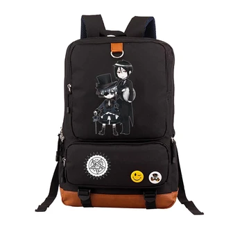 Anime Kuroshits Siyah Butler Ciel Sebastian Sırt Çantaları Genç Okul Okul Çantalarını Laptop Sırt Çantası kadın erkek Baskı Seyahat Sırt Çantası