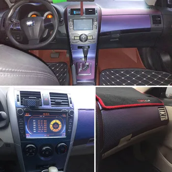 Araba-Styling 3D / 5D Karbon Fiber Araba İç Merkezi Konsol Renk Değişim kalıp Sticker Çıkartmaları Toyota Corolla 2007-2013 İçin
