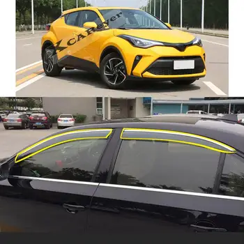Araba Vücut Şekillendirici Sticker Plastik pencere camı Rüzgar Visor Yağmur / Güneş koruyucu havalandırma Koruyucu Parçaları TOYOTA CHR İçin C-HR 2017-2021