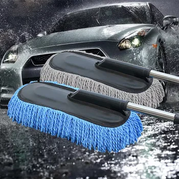 Araba Özel Balmumu Çekici temizlik paspası Cımbız Yumuşak Saç Geri Çekilebilir Su Uzun Saplı Toz Giderme Araba Yıkama Fırçası