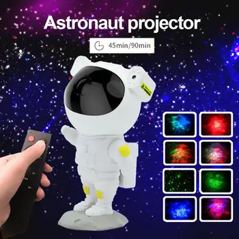 Astronot Galaxy Lazer Projektör Yıldızlı Gece Lambası USB Dönen Gece Lambası Dekorasyon Lambası Çocuk noel hediyesi