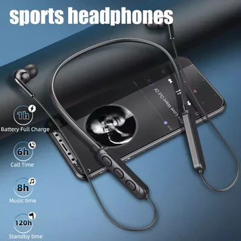 Bluetooth 5.0 Spor Kulaklık mikrofonlu tekli kulaklıklar Boyun Bandı Kulak İçi Kulaklık Stereo Su Geçirmez Kulaklıklar Telefon İçin