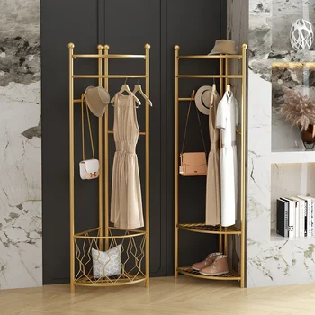 Butik giysi rafı Altın Metal Estetik Depolama İskandinav Mobilya Oturma Odası Perchero Multicolgador Minimalist kıyafet rafı