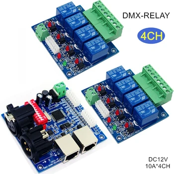 DMX512 denetleyici RÖLE çıkışı Dekoder LED şerit lamba ışık WS-DMX-RELAY-4CH X 2