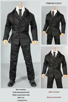 DOLLSFİGURE 1/6 Ölçekli CC213 Gotik Erkek Asker Siyah Takım Elbise Seti Modeli için 12 