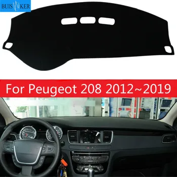 Dashboard Kapak Güneş Gölge Dash Mat Pad Halı Araba Çıkartmaları İç Aksesuarları Peugeot 208 İçin 2012 ~ 2019 Aktif Allure GTI 2015