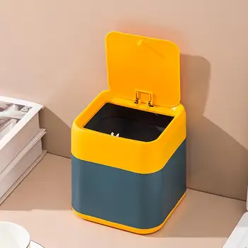 Dayanıklı çöp tenekesi İstikrarlı Taşınabilir Çöp Kutusu Mini çöp sepeti çöp tenekesi Kapaklı Ofis çöp tenekesi