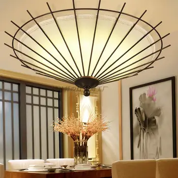 Demir şemsiye tavan lambası el yapımı LED tavan lambası otel basit restoran Çin oturma odası ışıkları kişilik ZS148