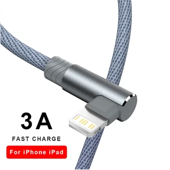 Derece Hızlı Şarj USB Şarj Kablosu iPhone 6 6s 7 8 Artı X XR 11 12 13 Pro Max SE 2 iPad Kökenli Veri Kablosu Uzun Tel 3m