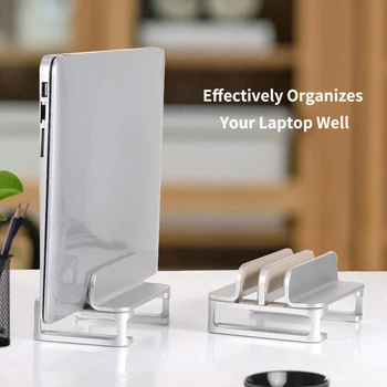 Dikey Soğutma laptop standı Alüminyum Tek / Çift Masaüstü Tutucu w / Ayarlanabilir Dock Dizüstü MacBook Dell HP Daha Fazla 10-17.3