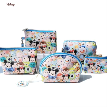 Disney Hakiki Mickey Minnie Buggy Çantası Seyahat Fermuarlı Makyaj Çantası Kova Çantası Büyük Kozmetik Çantası